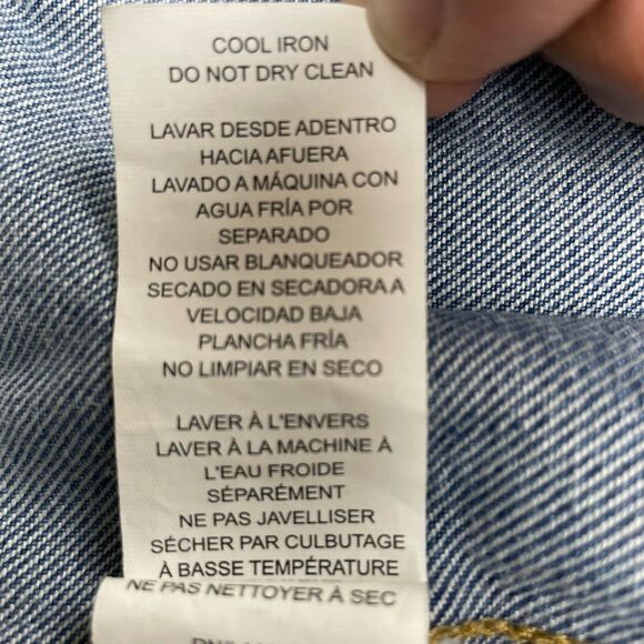 MICHAEL KORS Women's Blue Denim Jean Jacket, Gold MK Logo Buttons-M - Picture 8 of 10